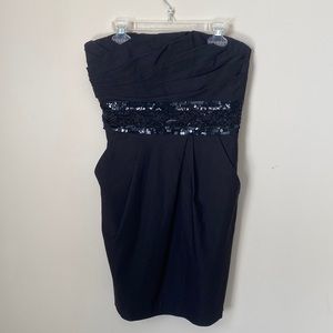 Strapless black sequence dress size 5